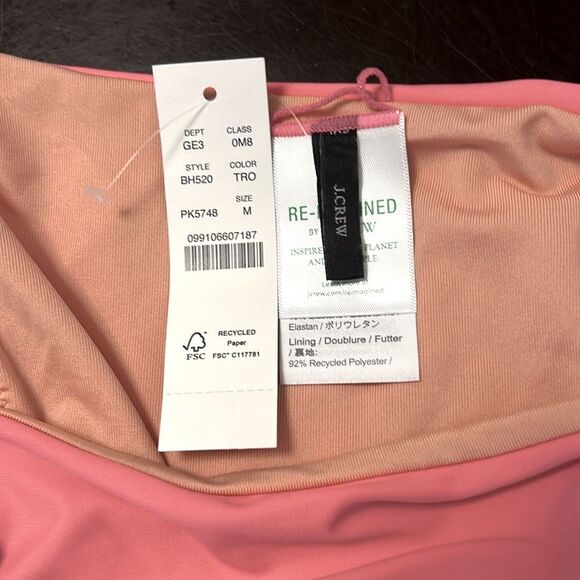 J. Crew NEW curved waist cheeky string bikini bottoms tea rose pink bubblegum - Picture 3 of 10